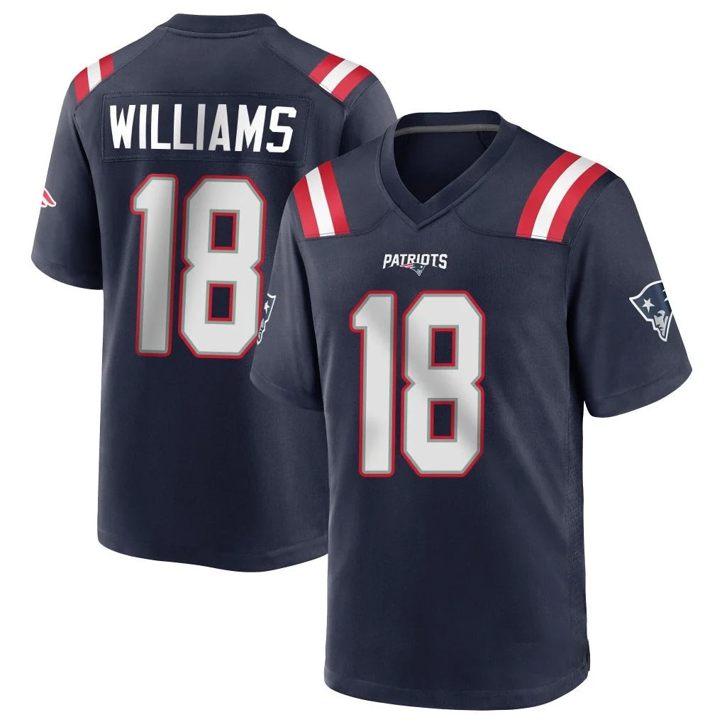 Friene NE.Patriots #18 Kyle Williams Player Navy Home Game Stitched Jerseys