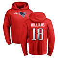 Friene NE.Patriots #18 Kyle Williams Player Red LOGO Pullover Hoodies Home Game Stitched Jerseys