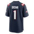 Friene NE.Patriots #1 A.J. Brown Navy Team Game Stitched Jerseys