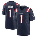 Friene NE.Patriots #1 A.J. Brown Player Navy Home Game Stitched Jerseys