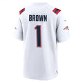 Friene NE.Patriots #1 A.J. Brown Player White Home Game Stitched Jerseys