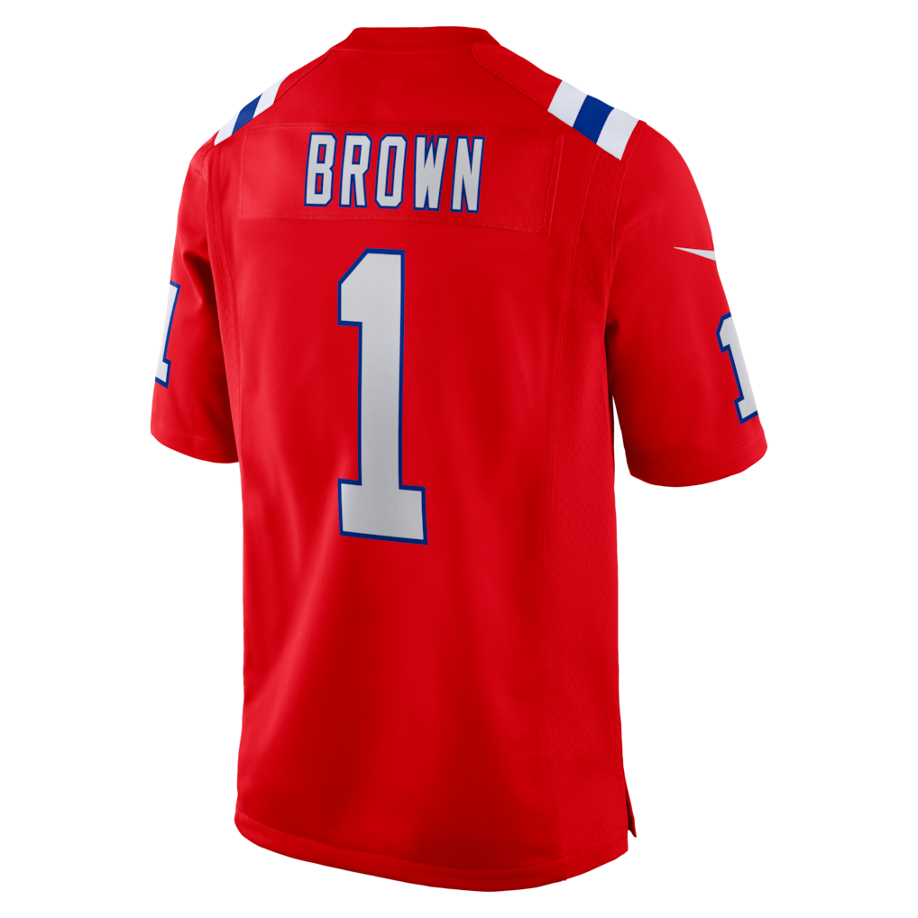 Friene NE.Patriots #1 A.J. Brown Red Game Stitched Jerseys