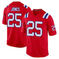 Friene NE.Patriots #25 Marcus Jones Player Red Home Game Stitched Jerseys