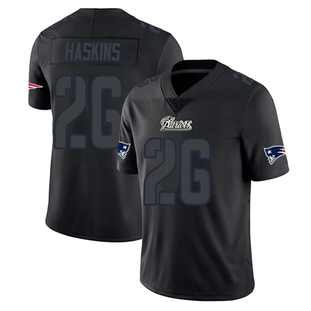 Friene NE.Patriots #26 Hassan Haskins Player Black Impact LImited Home Game Stitched Jerseys