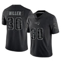 Friene NE.Patriots #30 Jam Miller Player Black Reflective LImited Home Game Stitched Jerseys
