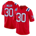 Friene NE.Patriots #30 Jam Miller Player Red Home Game Stitched Jerseys