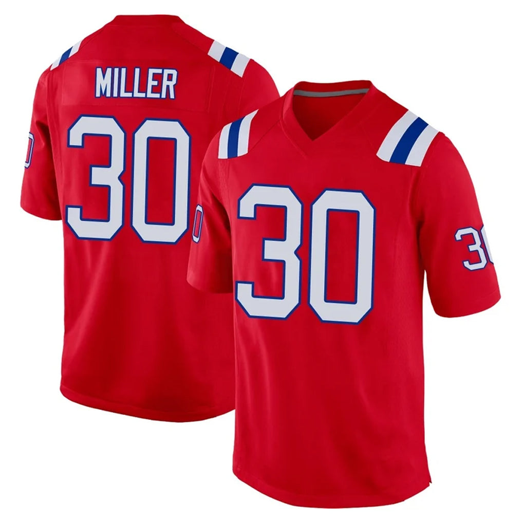 Friene NE.Patriots #30 Jam Miller Player Red Home Game Stitched Jerseys