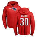 Friene NE.Patriots #30 Jam Miller Player Red LOGO Pullover Hoodies Home Game Stitched Jerseys