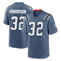 Friene NE.Patriots #32 TreVeyon Henderson Player Blue Rivalries Collection Home Game Stitched Jerseys