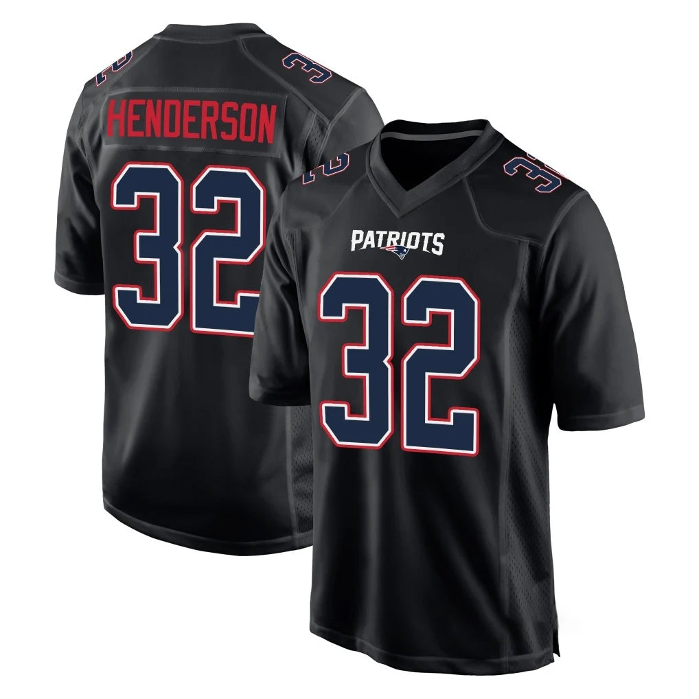 Friene NE.Patriots #32 TreVeyon Henderson Player Carbon Fashion Limited Home Game Stitched Jerseys