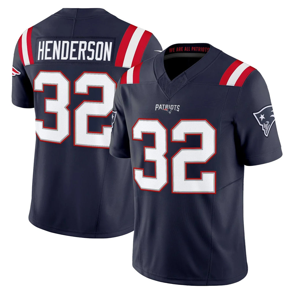 Friene NE.Patriots #32 TreVeyon Henderson Player Navy Limited Vapor F.U.S.E. Home Game Stitched Jerseys