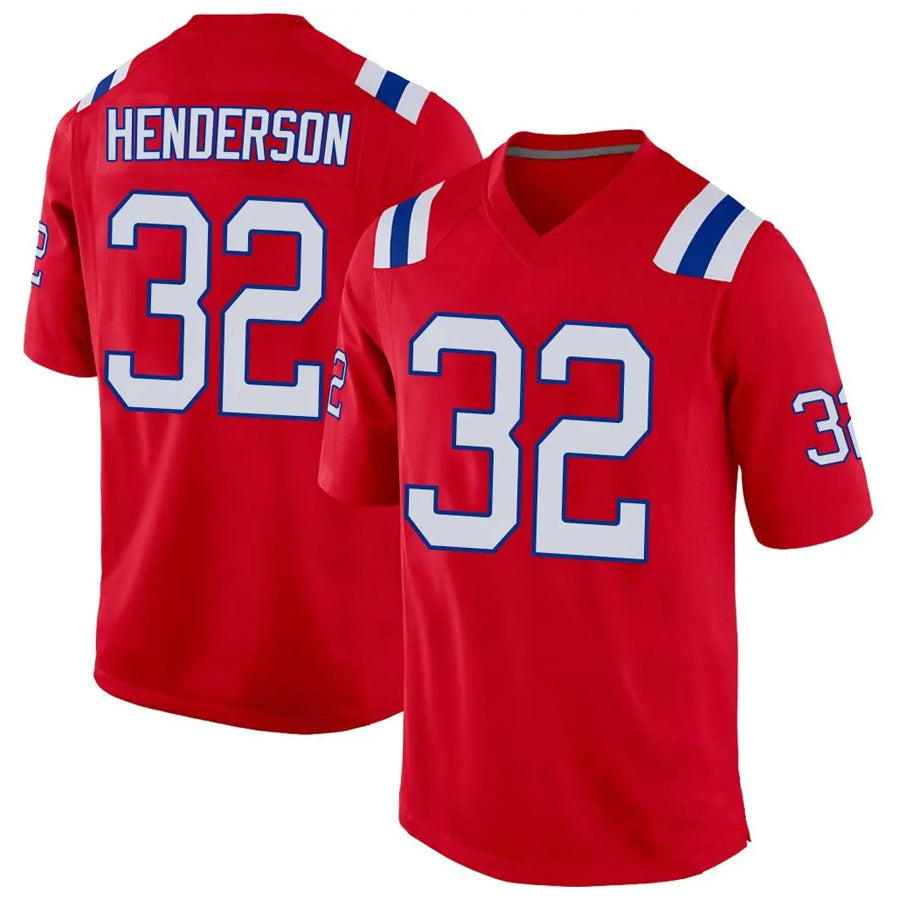 Friene NE.Patriots #32 TreVeyon Henderson Player Red Home Game Stitched Jerseys