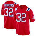 Friene NE.Patriots #32 TreVeyon Henderson Player Red Home Game Stitched Jerseys