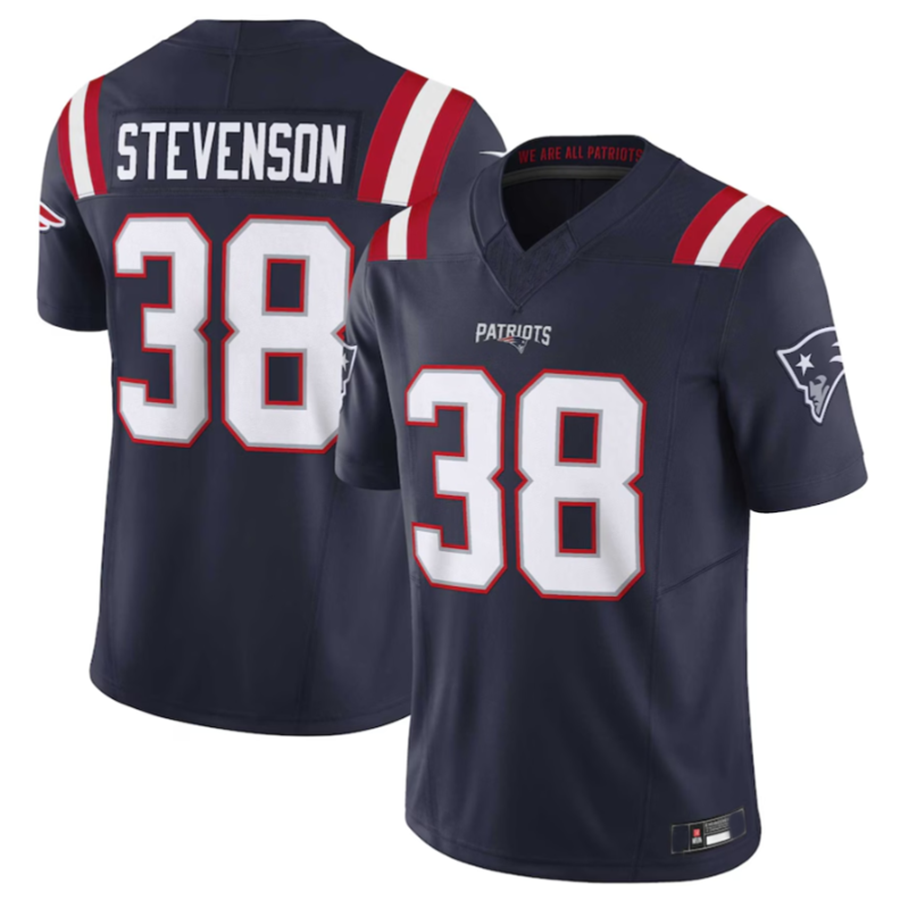 Friene NE.Patriots #38 Rhamondre Stevenson Navy Vapor F.U.S.E. Limited Jersey American Stitched Jerseys