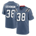 Friene NE.Patriots #38 Rhamondre Stevenson Player Blue Rivalries Collection Home Game Stitched Jerseys