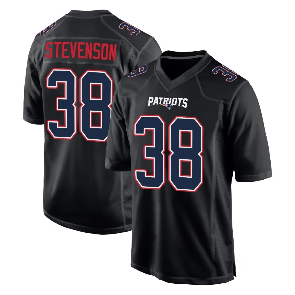 Friene NE.Patriots #38 Rhamondre Stevenson Player Carbon Fashion Limited Home Game Stitched Jerseys