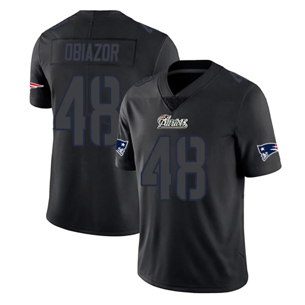 Friene NE.Patriots #48 Namdi Obiazor Player Black Impact LImited Home Game Stitched Jerseys