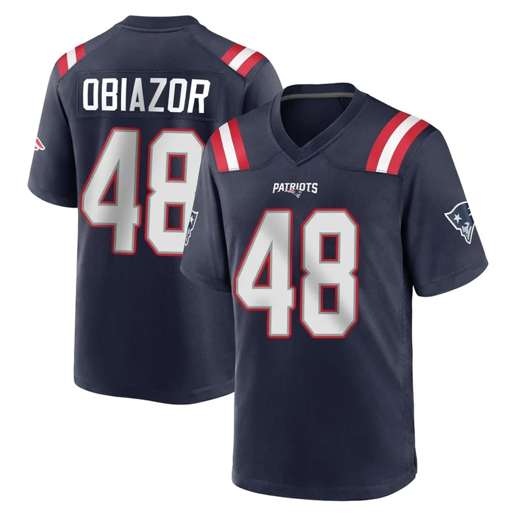 Friene NE.Patriots #48 Namdi Obiazor Player Navy Home Game Stitched Jerseys