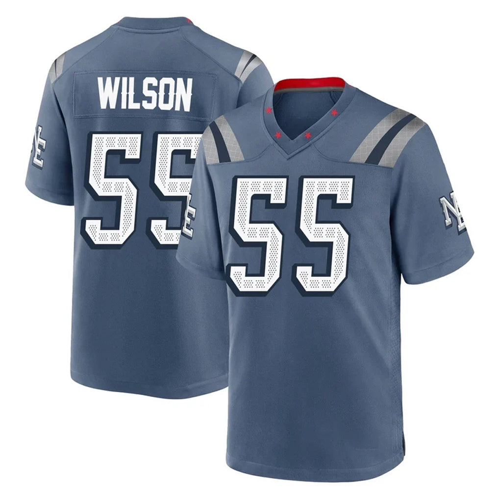 Friene NE.Patriots #55 Jared Wilson Player Blue Rivalries Collection Home Game Stitched Jerseys