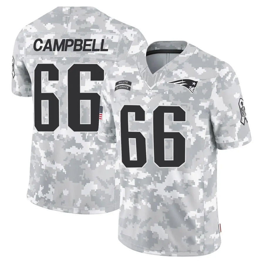 Friene NE.Patriots #66 Will Campbell Player Arctic Camo Salute to Service Limited Stitched Jerseys