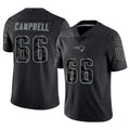 Friene NE.Patriots #66 Will Campbell Player Black Reflective Limited Stitched Jerseys