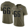 Friene NE.Patriots #66 Will Campbell Player Olive Salute To Service Limited Stitched Jerseys