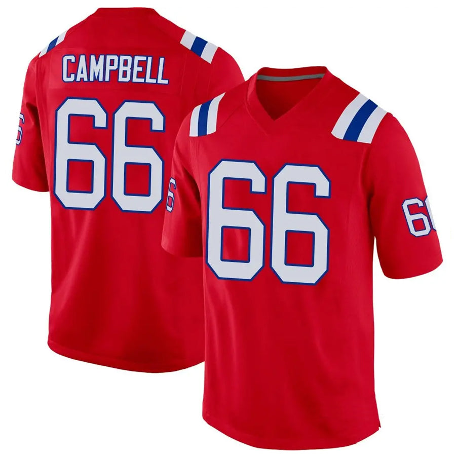 Friene NE.Patriots #66 Will Campbell Player Red Home Game Stitched Jerseys