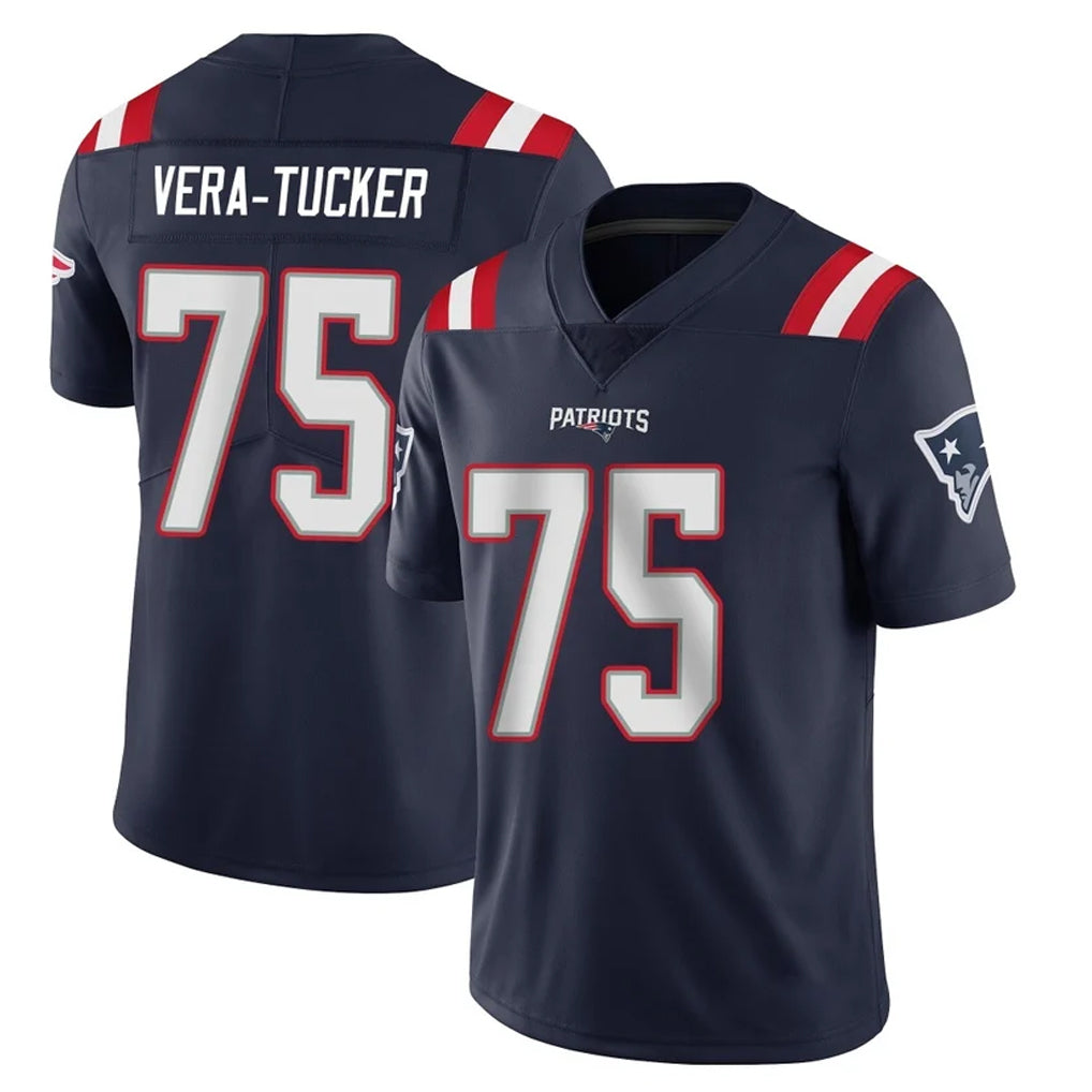 Friene NE.Patriots #75 Alijah Vera-Tucker Player Navy Vapor Untouchable Home Game Stitched Jerseys