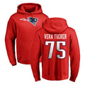 Friene NE.Patriots #75 Alijah Vera-Tucker Player Red LOGO Pullover Hoodies Home Game Stitched Jerseys