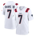 Friene NE.Patriots #7 Carlton Davis III Player White Home Game Stitched Jerseys