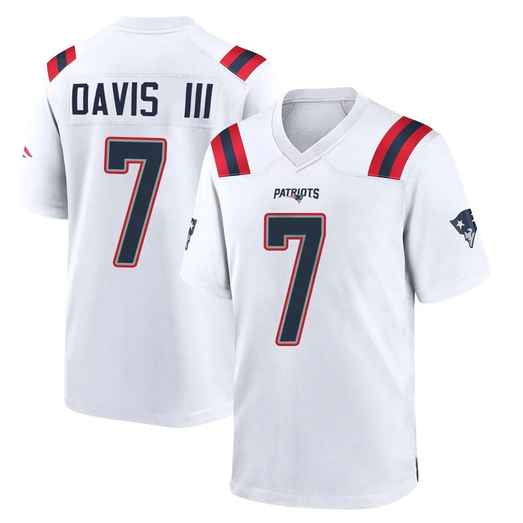 Friene NE.Patriots #7 Carlton Davis III Player White Home Game Stitched Jerseys