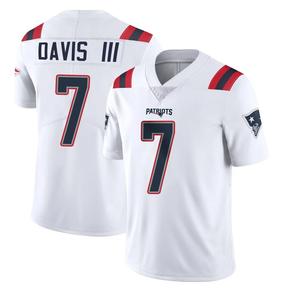Friene NE.Patriots #7 Carlton Davis III Player White Vapor Untouchable Home Game Stitched Jerseys