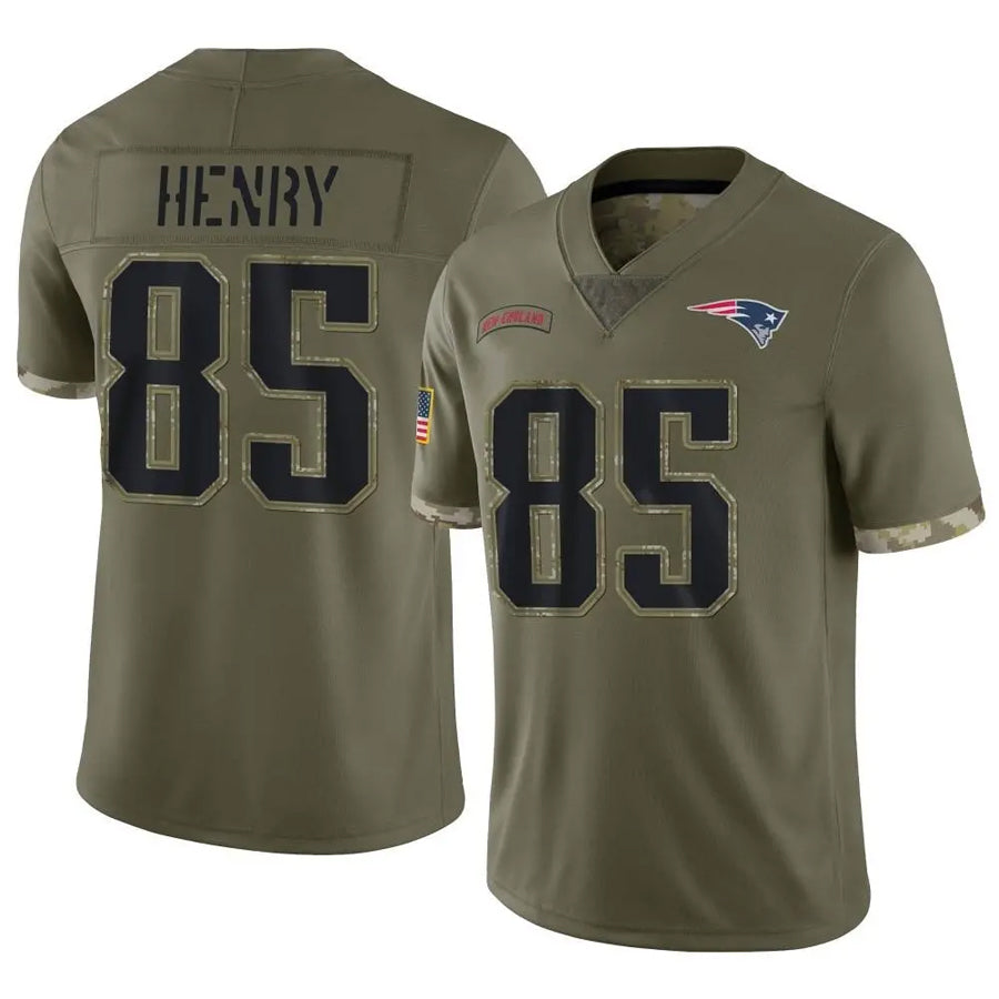 Friene NE.Patriots #85 Hunter Henry Player Olive Salute To Service Limited Stitched Jerseys