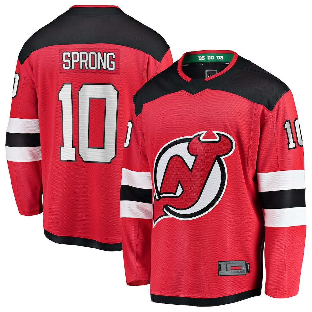 Friene NJ.Devils #10 Daniel Sprong Red Home Breakaway Jerseys