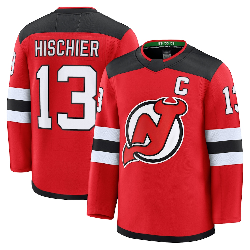 Friene NJ.Devils #13 Nico Hischier Red Home Premium Jerseys