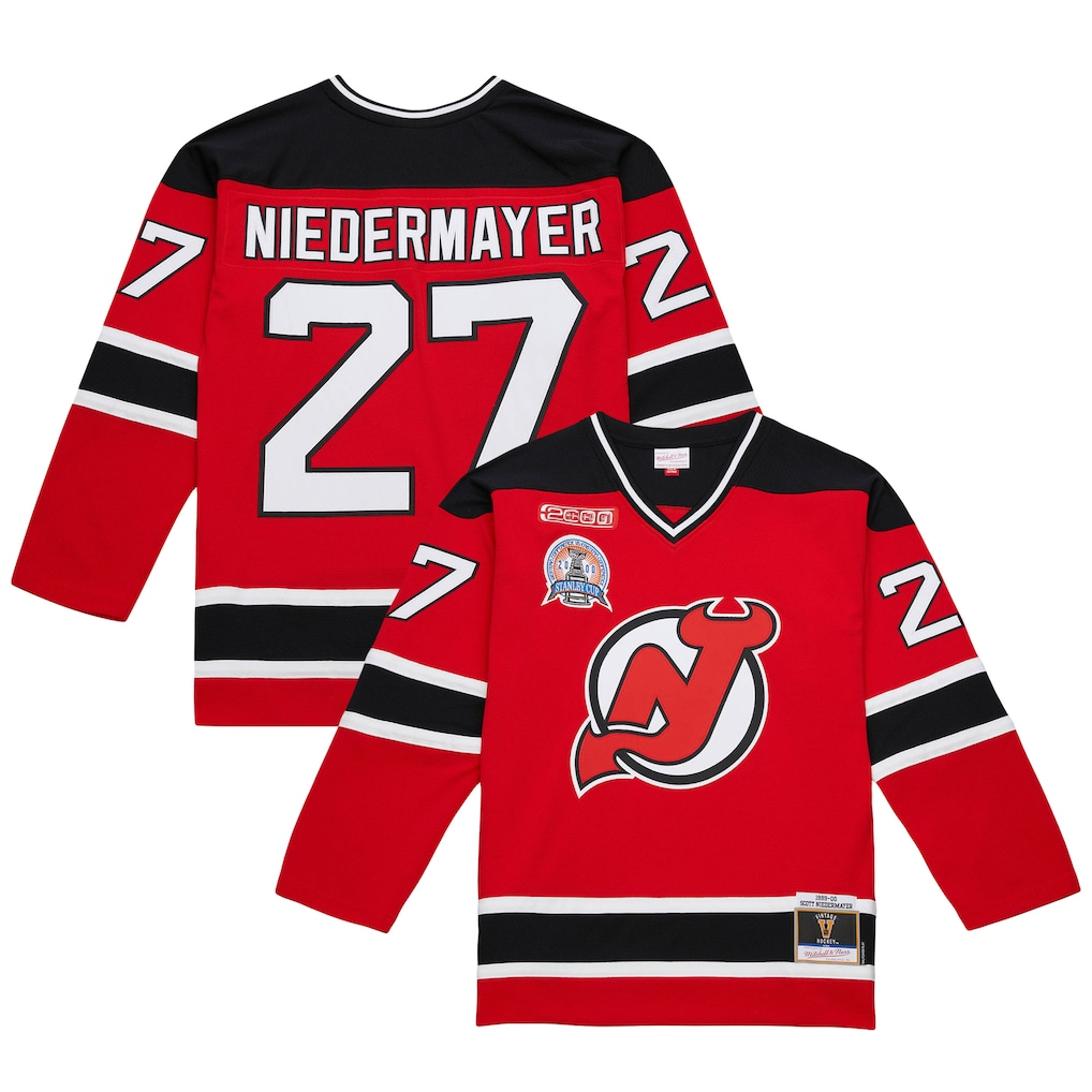 Friene NJ.Devils #27 Scott Niedermayer Mitchell & Ness Red Big & Tall 199900 Blue Line 2.0 Jerseys