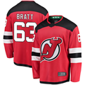 Friene NJ.Devils #63 Jesper Bratt Red Home Breakaway Player Jerseys
