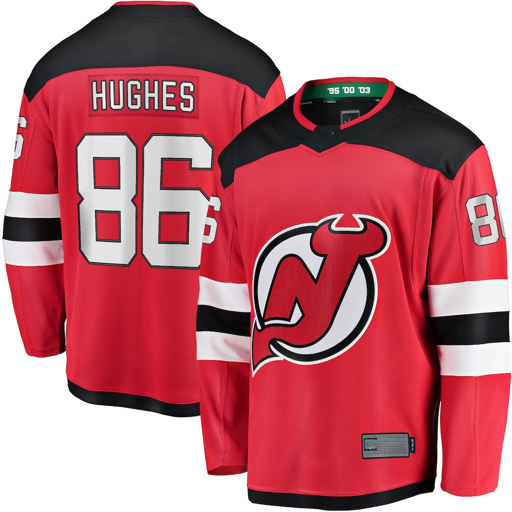 Friene NJ.Devils #86 Jack Hughes Red Breakaway Player Jerseys