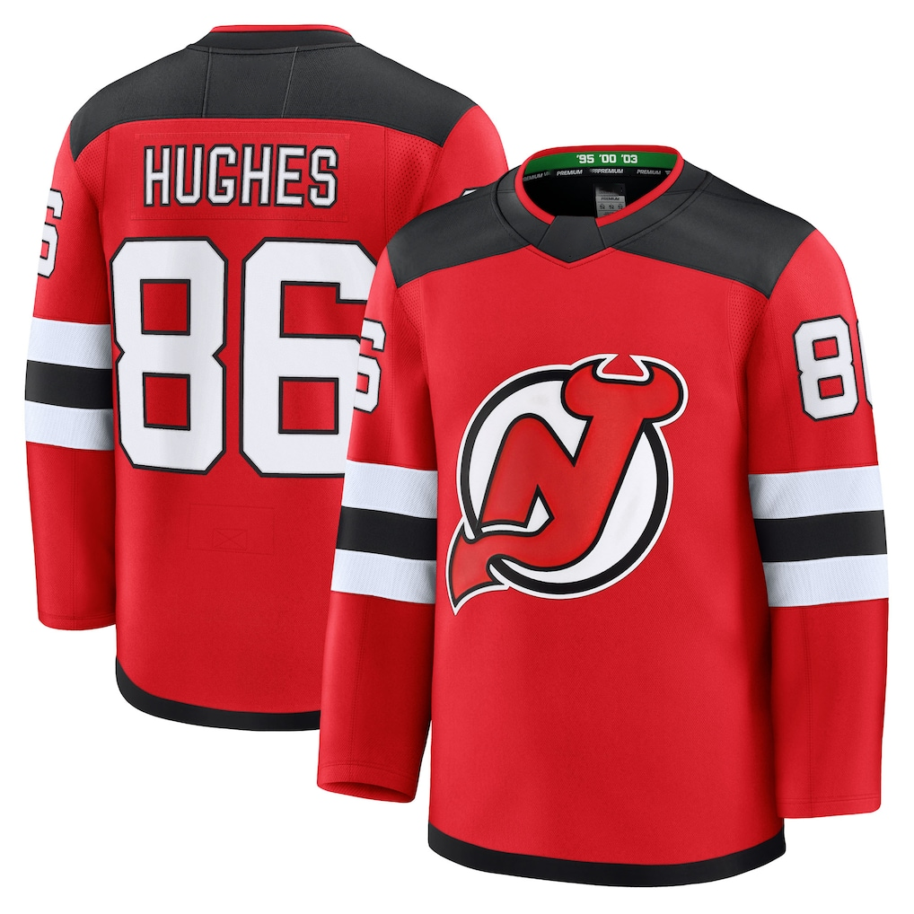 Friene NJ.Devils #86 Jack Hughes Red Home Premium Jerseys