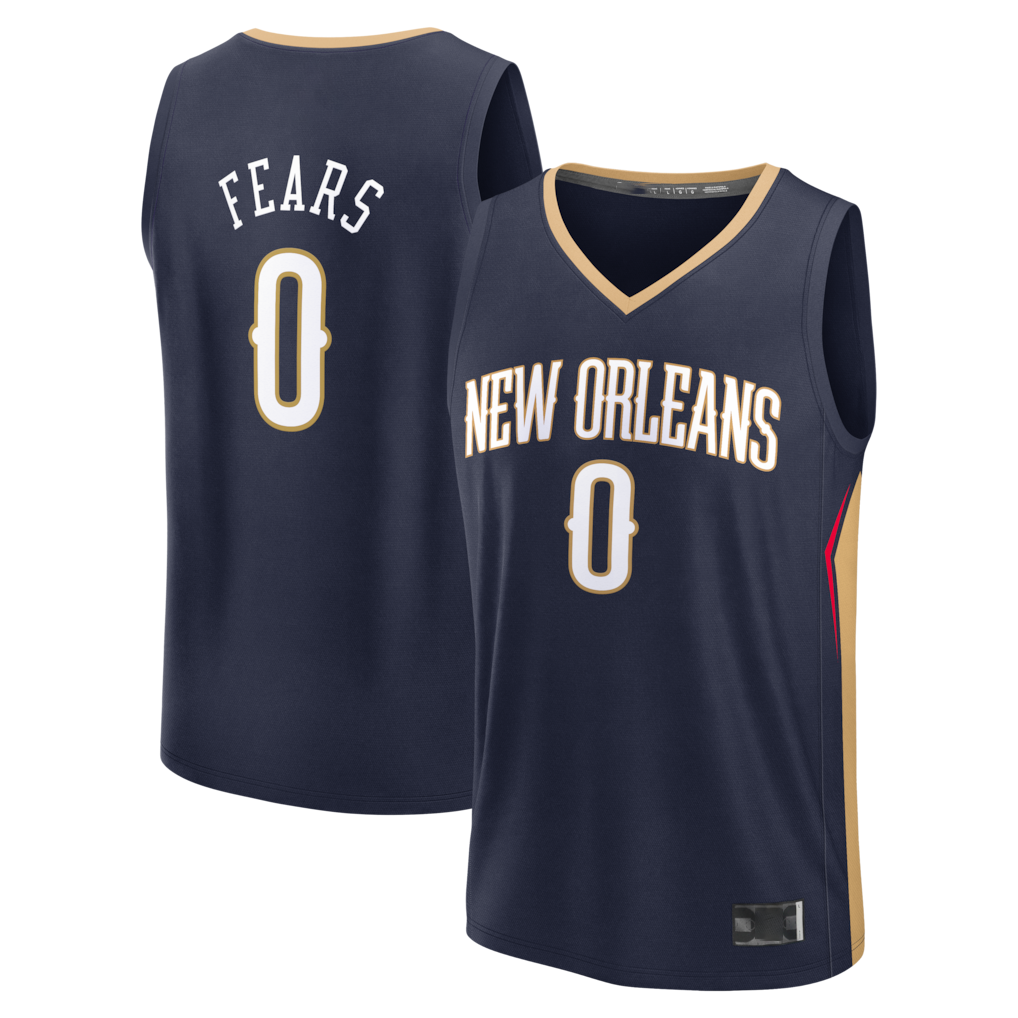 Friene NO.Pelicans #0 Jeremiah Fears Navy Fast Break Replica Stitched Jerseys- Icon Edition