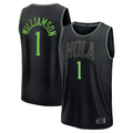 Friene NO.Pelicans #1 Zion Williamson Black 202526 City Edition Fast Break Stitched Jerseys