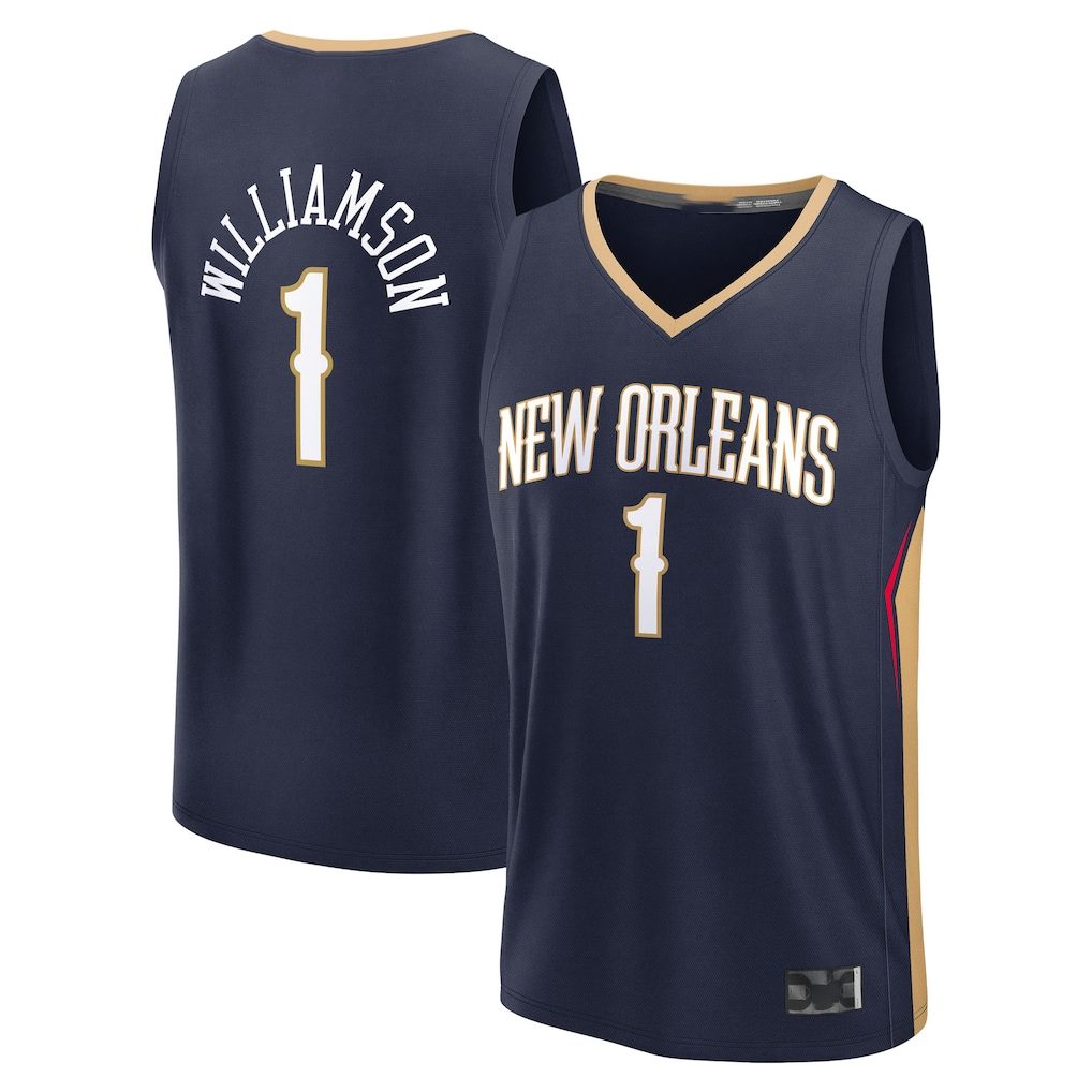 Friene NO.Pelicans #1 Zion Williamson Navy Fast Break Replica Player Stitched Jerseys- Icon Edition