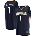 Friene NO.Pelicans #1 Zion Williamson Navy Fast Break Replica Stitched Jerseys- Icon Edition