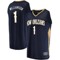 Friene NO.Pelicans #1 Zion Williamson Navy Replica Fast Break Stitched Jerseys- Icon Edition