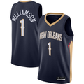 Friene NO.Pelicans #1 Zion Williamson Navy Swingman Stitched Jerseys- Icon Edition