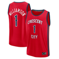 Friene NO.Pelicans #1 Zion Williamson Red Fast Break Replica Player Stitched Jerseys- Statement Edition