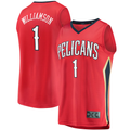 Friene NO.Pelicans #1 Zion Williamson Red Replica Fast Break Stitched Jerseys- Statement Edition