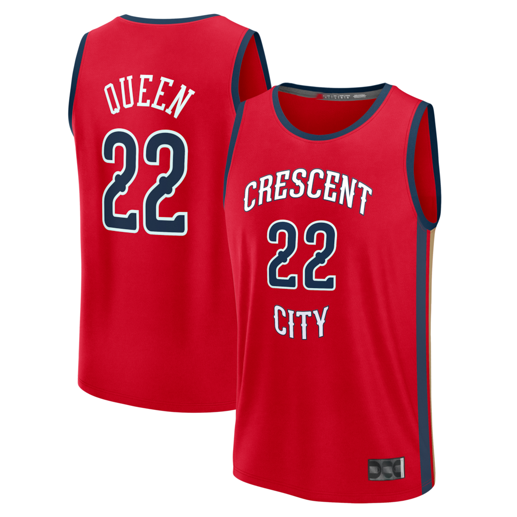 Friene NO.Pelicans #22 Derik Queen Red Fast Break Replica Player Stitched Jerseys- Statement Edition