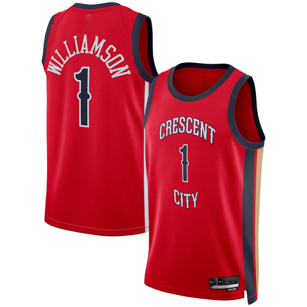 Friene NO.Pelicanss #1 Zion Williamson Red Swingman Stitched Jerseys- Statement Edition