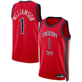 Friene NO.Pelicanss #1 Zion Williamson Red Swingman Stitched Jerseys- Statement Edition